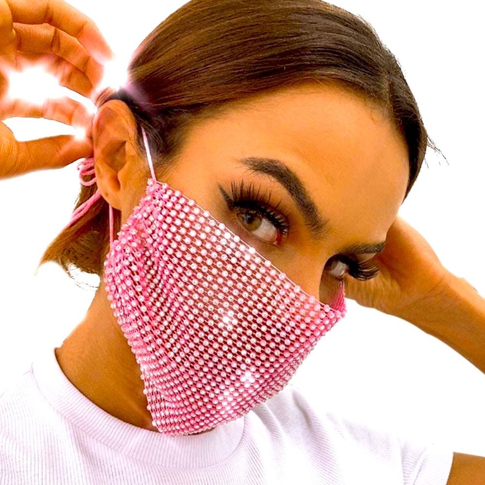 Light Pink Bling Mask 🌟2/$20🌟